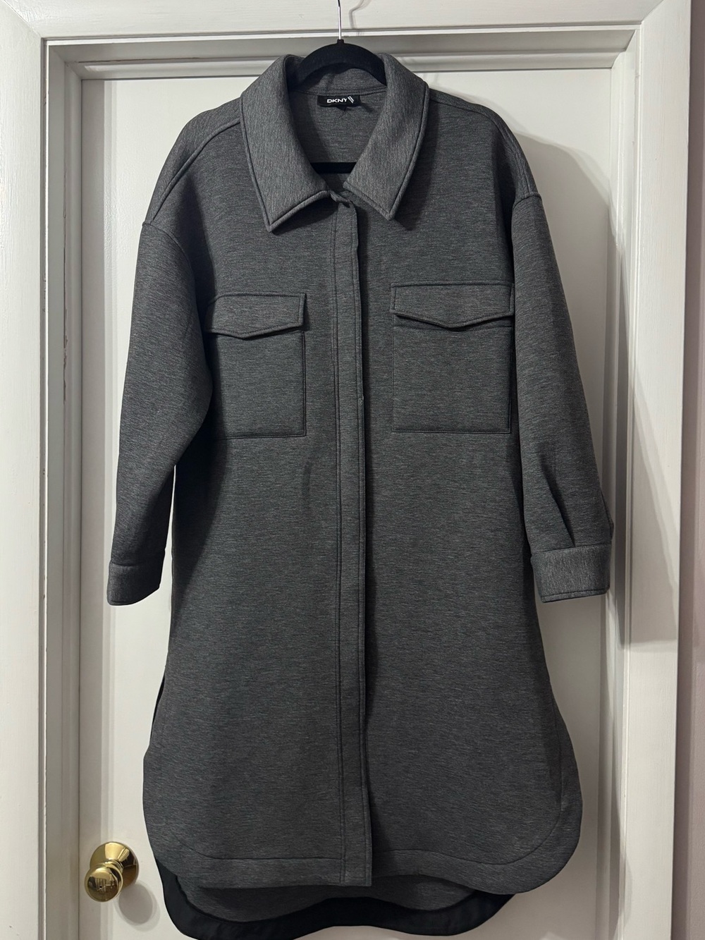 DKNY Charcoal Gray Women's Long Coatigan